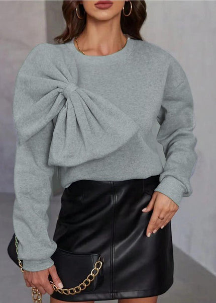 Miss Sparkling Bow detail Sweater - Sleekdenim.com