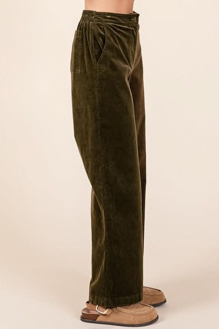 Mittoshop Corduroy Back Elastic Waist Pants - Sleekdenim.com