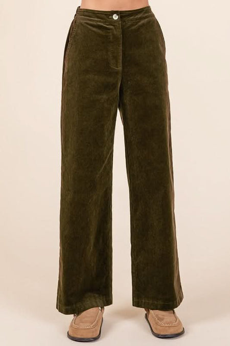 Mittoshop Corduroy Back Elastic Waist Pants - Sleekdenim.com