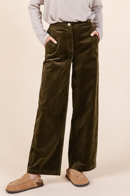 Mittoshop Corduroy Back Elastic Waist Pants - Sleekdenim.com