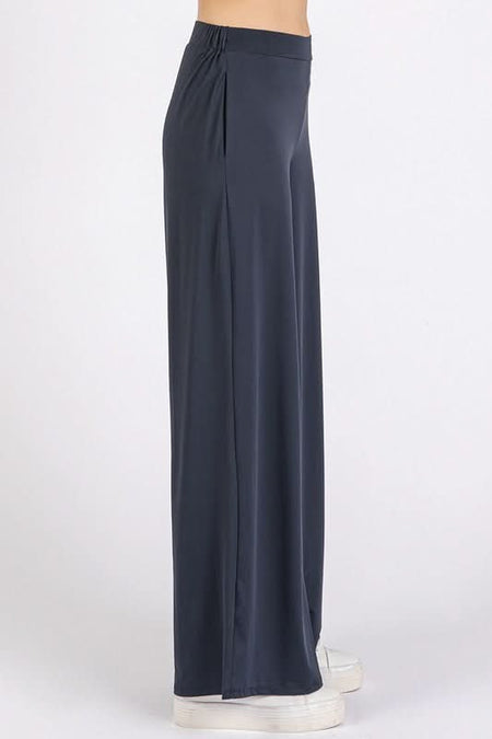 Mittoshop Yoga Air Stretch Elastic Waist Wide Leg Pants - Sleekdenim.com