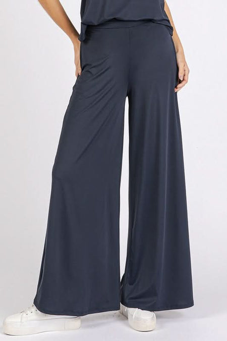 Mittoshop Yoga Air Stretch Elastic Waist Wide Leg Pants - Sleekdenim.com