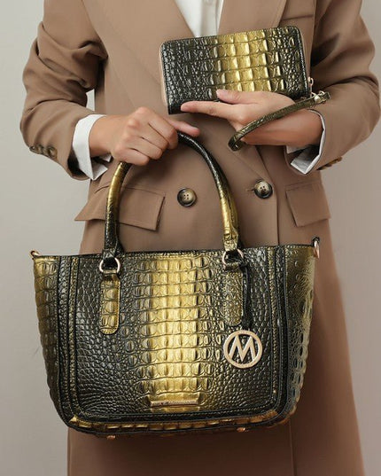 MKF Aphelia Croc - Embossed Handbag by Mia K. - Sleekdenim.com