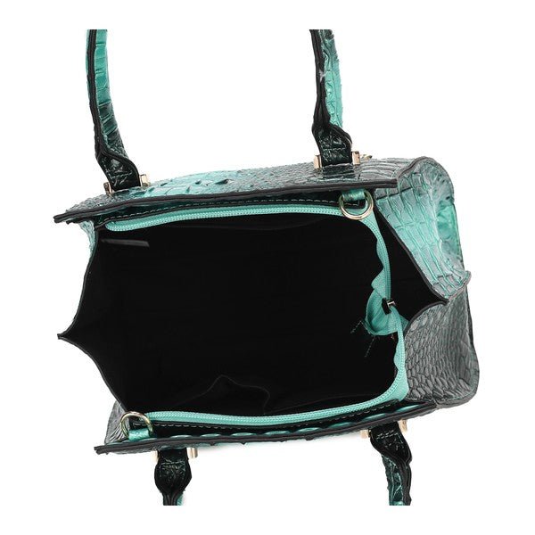 MKF Bently Croc - Embossed Tote & Wallet Set - Sleekdenim.com