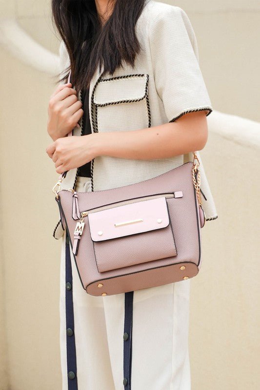 MKF Collection Serenity Color Block Crossbody Bag - Sleekdenim.com