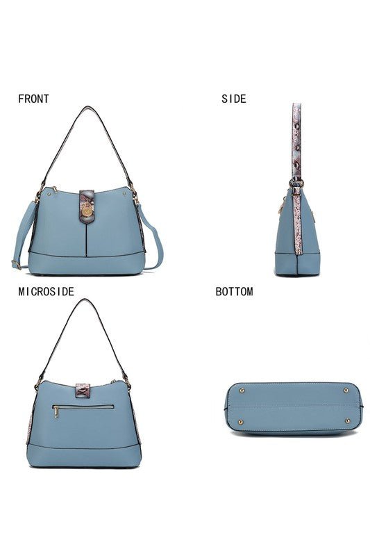 MKF Collection Snake Vegan Leather Shoulder Bag - Sleekdenim.com