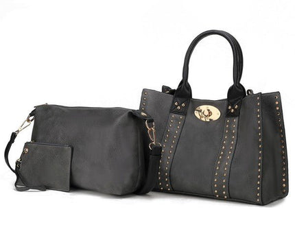 MKF Elissa Satchel Handbag by Mia K - 3 pc Set - Sleekdenim.com