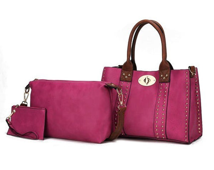 MKF Elissa Satchel Handbag by Mia K - 3 pc Set - Sleekdenim.com