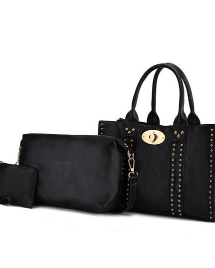 MKF Elissa Satchel Handbag by Mia K - 3 pc Set - Sleekdenim.com