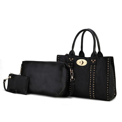 MKF Elissa Satchel Handbag by Mia K - 3 pc Set - Sleekdenim.com