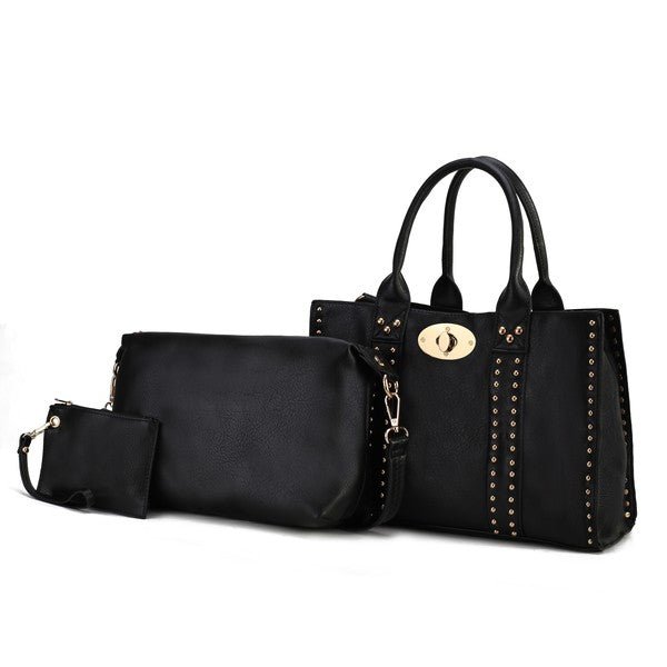 MKF Elissa Satchel Handbag by Mia K - 3 pc Set - Sleekdenim.com