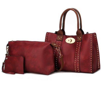 MKF Elissa Satchel Handbag by Mia K - 3 pc Set - Sleekdenim.com