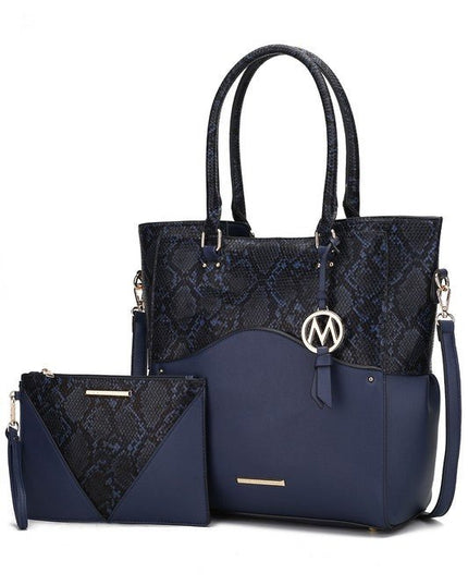 MKF Iris Snake Tote Bag Wristlet Pouch by Mia K - Sleekdenim.com