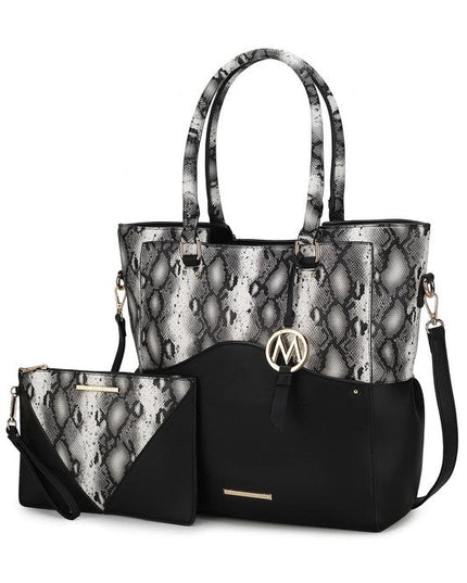 MKF Iris Snake Tote Bag Wristlet Pouch by Mia K - Sleekdenim.com