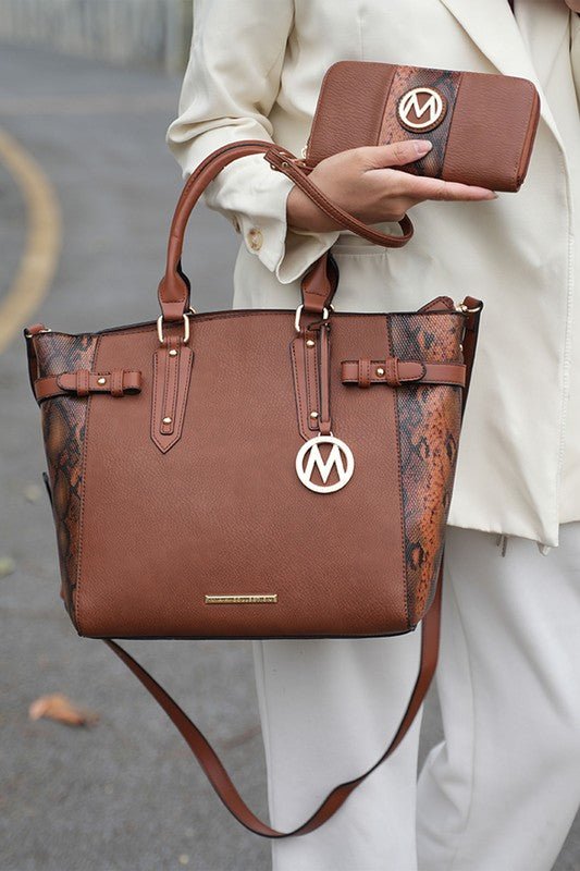 MKF Joelle Faux - Snake Tote bag wallet by Mia K - Sleekdenim.com
