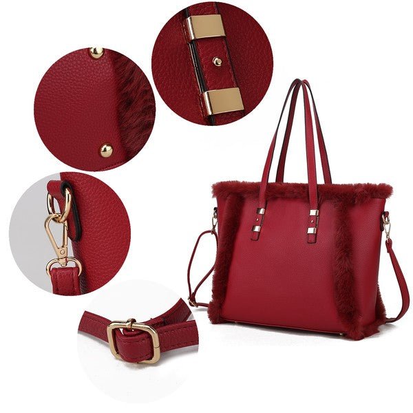 MKF Liza with Faux Fur Women Tote Bag by Mia K - Sleekdenim.com