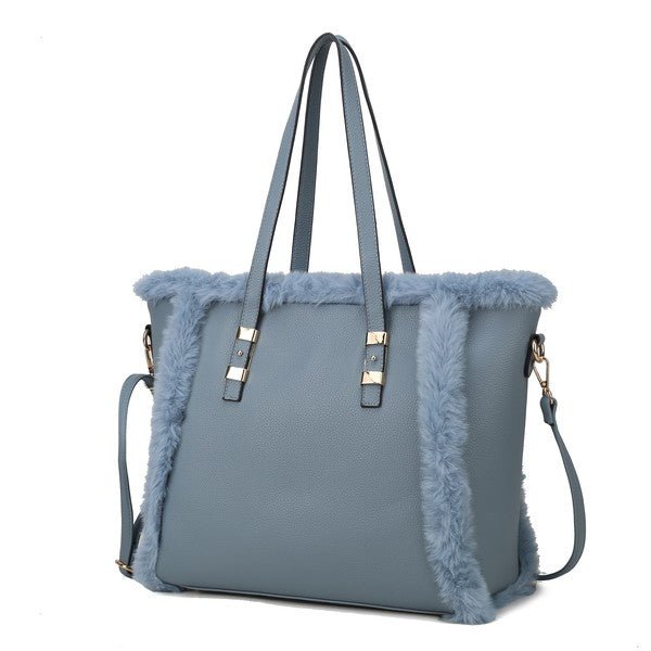 MKF Liza with Faux Fur Women Tote Bag by Mia K - Sleekdenim.com