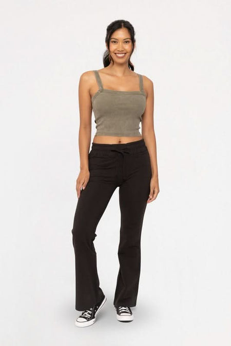 Mono B Drawstring Flared Pants - Sleekdenim.com