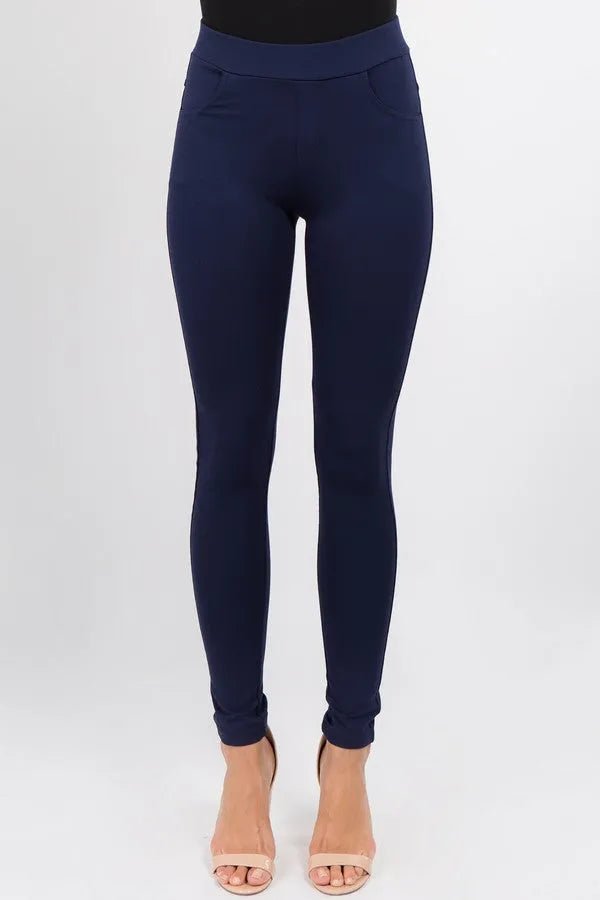 My Perfect Ponte Pants in Navy - Sleekdenim.com