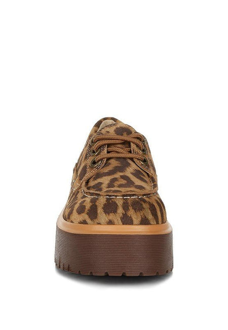 Onglur Leopard Real Suede Leather Oxford Loafers - Sleekdenim.com