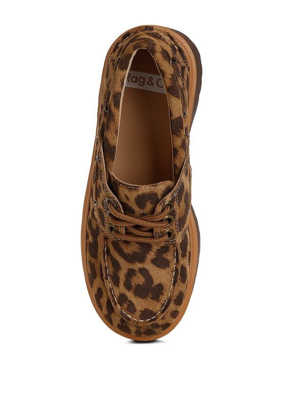 Onglur Leopard Real Suede Leather Oxford Loafers - Sleekdenim.com