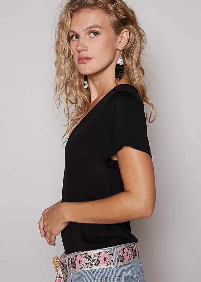 POL Basic V - Neck Short Sleeve T-Shirt - Sleekdenim.com