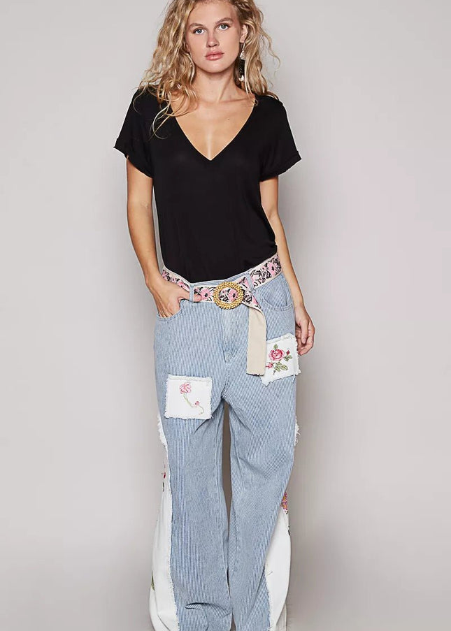 POL Basic V - Neck Short Sleeve T-Shirt - Sleekdenim.com