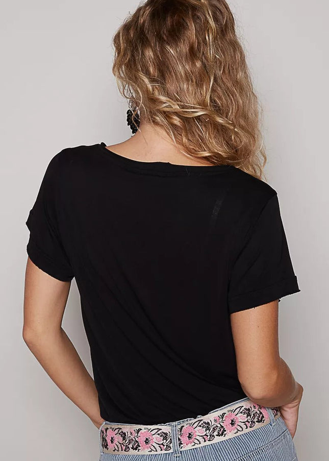 POL Basic V - Neck Short Sleeve T-Shirt - Sleekdenim.com