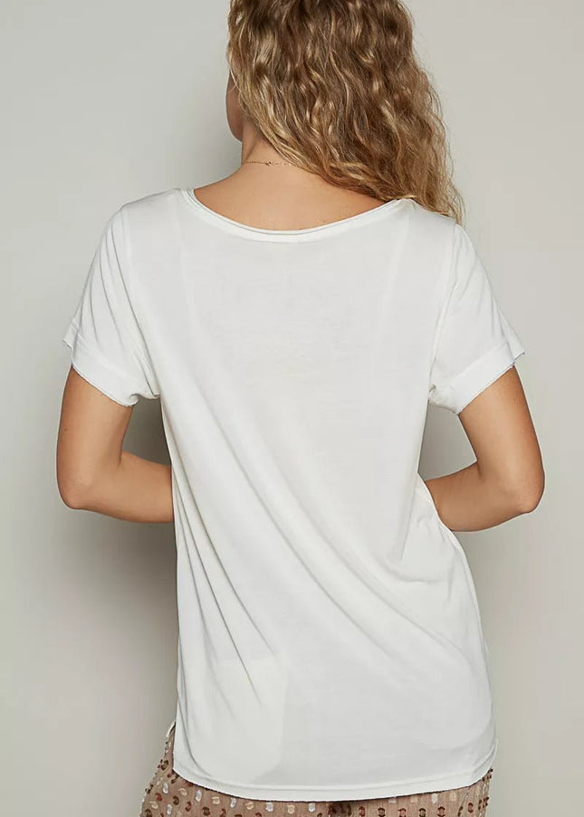 POL Basic V - Neck Short Sleeve T-Shirt - Sleekdenim.com