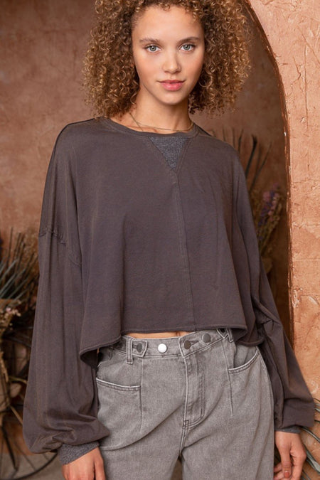 POL Cropped Long Sleeve Top - Sleekdenim.com