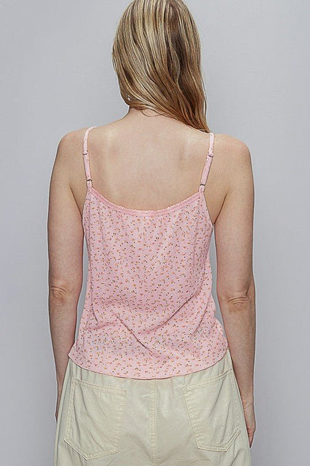 POL Floral Scoop Neck Adjustable Strap Cami - Sleekdenim.com