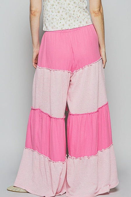 POL Two Tone Drawstring Wide Leg Pants - Sleekdenim.com