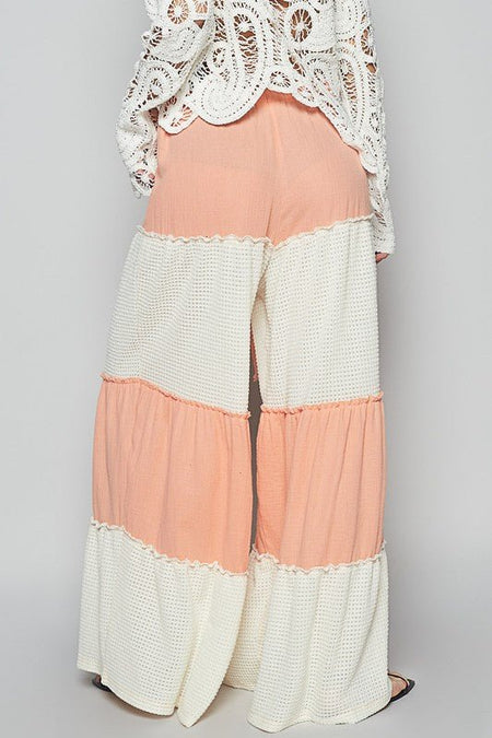 POL Two Tone Drawstring Wide Leg Pants - Sleekdenim.com