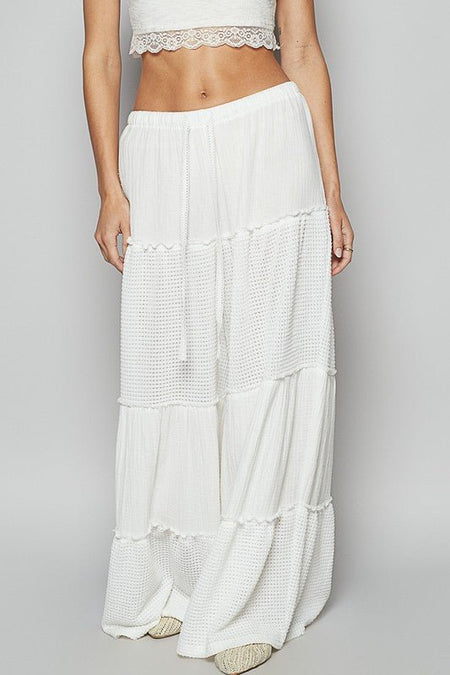 POL Waffle - Knit Drawstring Wide Leg Pants - Sleekdenim.com