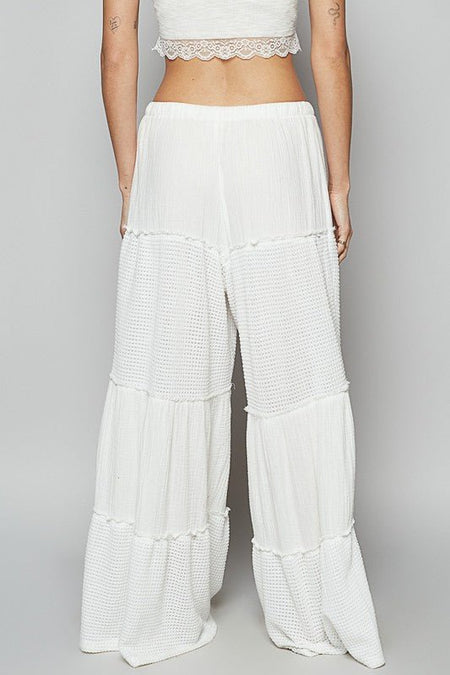 POL Waffle - Knit Drawstring Wide Leg Pants - Sleekdenim.com