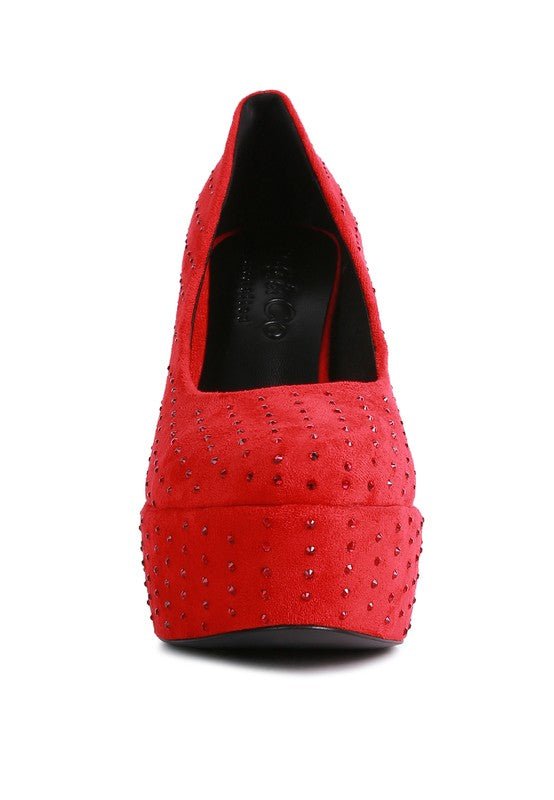 Poppins Glinting Platform High Pumps - Sleekdenim.com