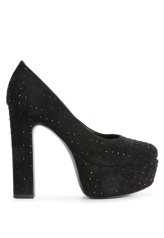 Poppins Glinting Platform High Pumps - Sleekdenim.com