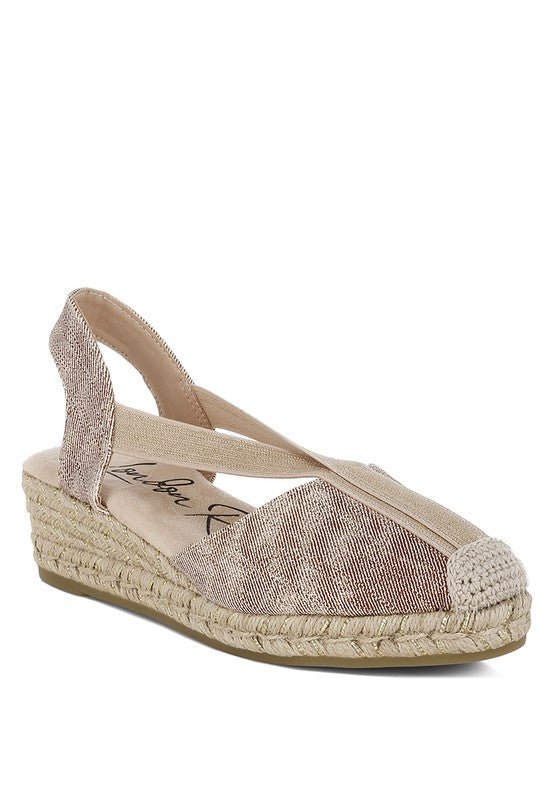 Port Side Metallic Woven Espadrille Wedges - Sleekdenim.com