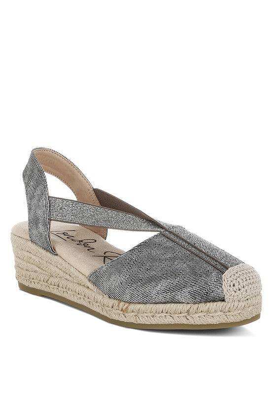 Port Side Metallic Woven Espadrille Wedges - Sleekdenim.com