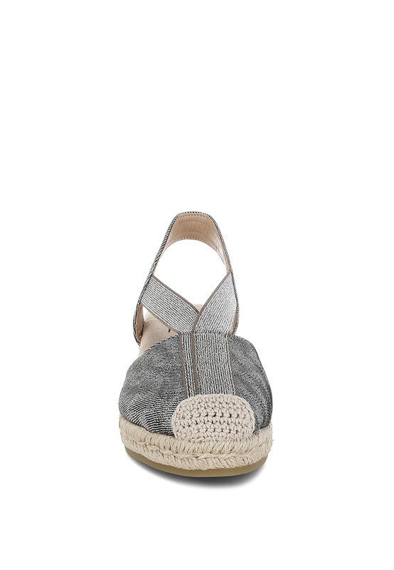 Port Side Metallic Woven Espadrille Wedges - Sleekdenim.com