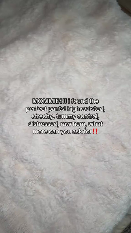 Judy Blue High Waist "Tummy Control" Raw Hem Straight Denim Jeans 88848