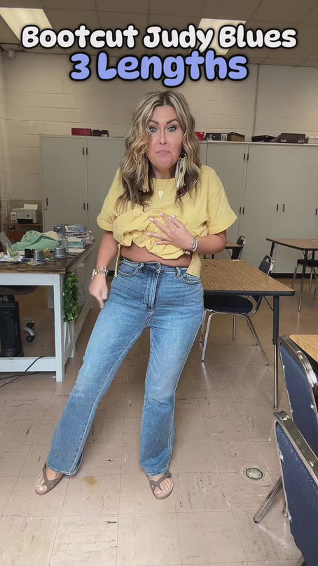 Judy Blue High Waist Tummy Control Back Pocket Embroidery Bootcut Denim Jeans 88783 - 3 Inseam Options