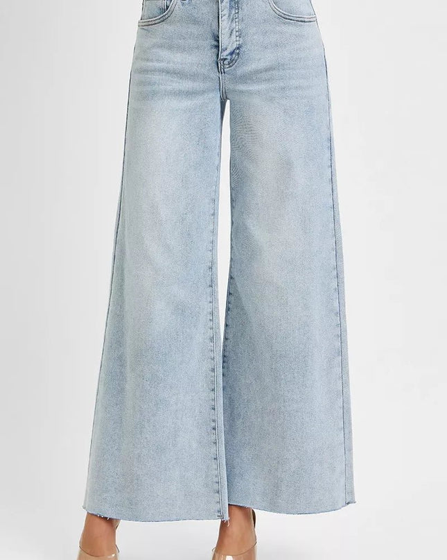 RISEN High Rise Ankle Wide Palazzo Jeans - Sleekdenim.com