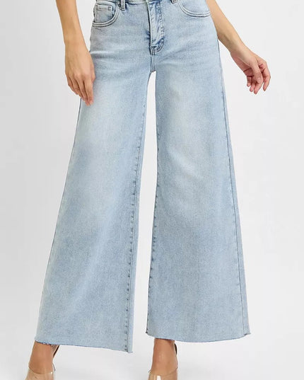 RISEN High Rise Ankle Wide Palazzo Jeans - Sleekdenim.com