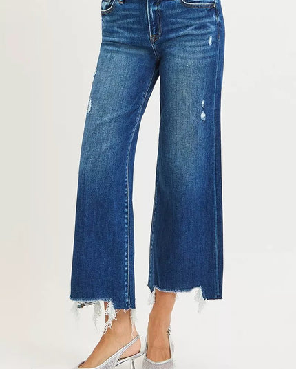 RISEN High Rise Crop Wide Leg Jeans - Sleekdenim.com