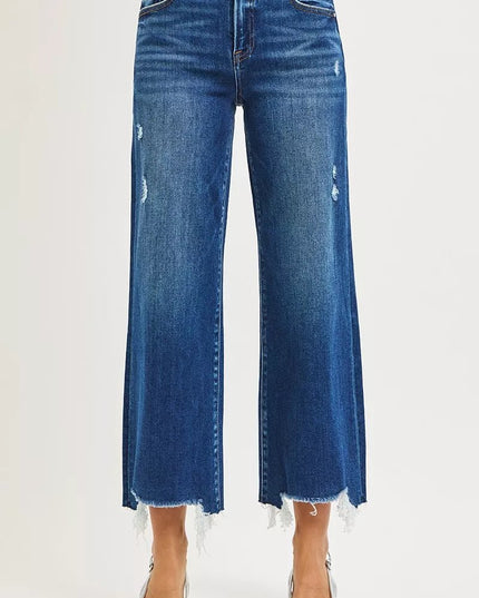 RISEN High Rise Crop Wide Leg Jeans - Sleekdenim.com