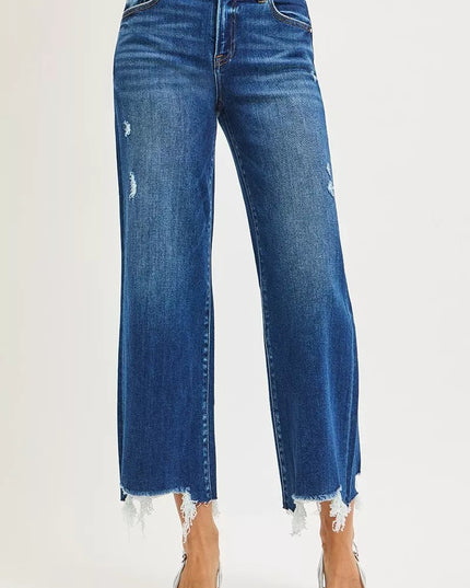 RISEN High Rise Crop Wide Leg Jeans - Sleekdenim.com