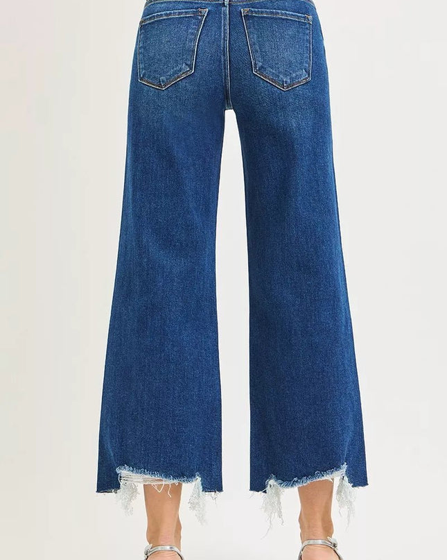 RISEN High Rise Crop Wide Leg Jeans - Sleekdenim.com