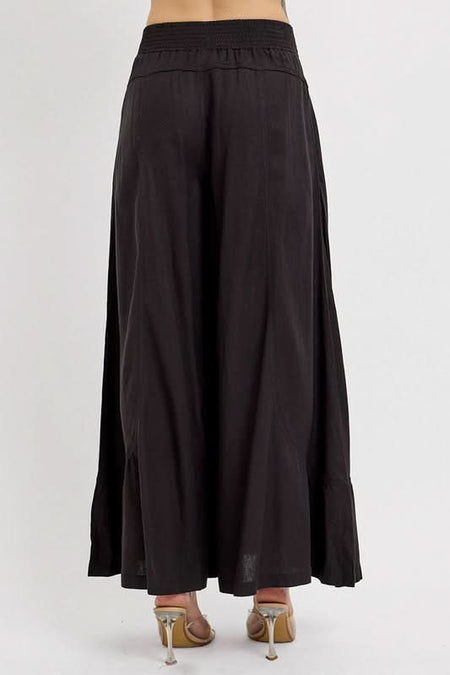 RISEN Shirring Detail Wide Leg Pants - Sleekdenim.com