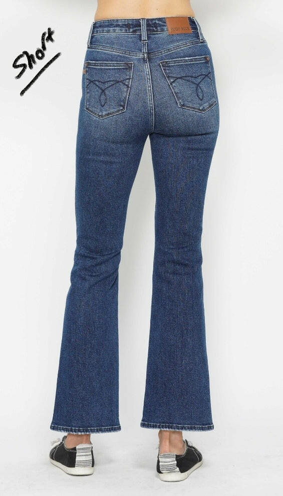 Judy Blue High Waist Tummy Control Back Pocket Embroidery Bootcut Denim Jeans 88786 - 3 Inseam Options | Sleekdenim.com